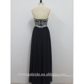 Navy Sweetheart Lace Applique Long Chiffon Vestidos de dama de honra